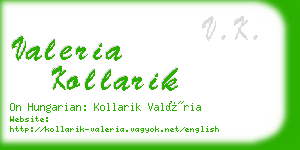 valeria kollarik business card